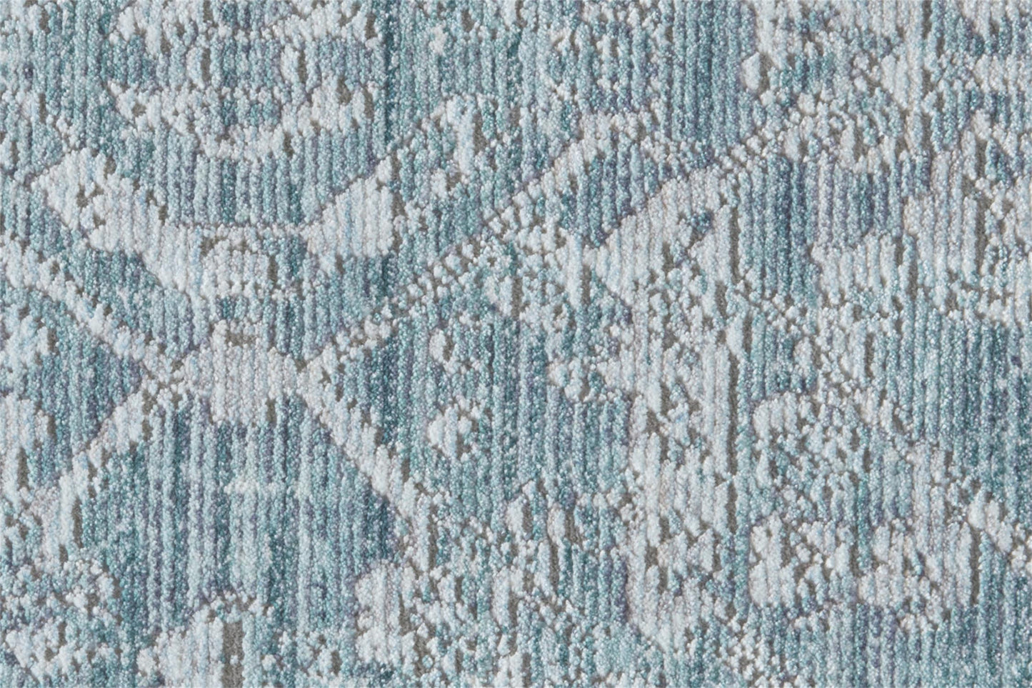 4' X 6' Blue Gray And Silver Abstract Distressed Area Rug With Fringe