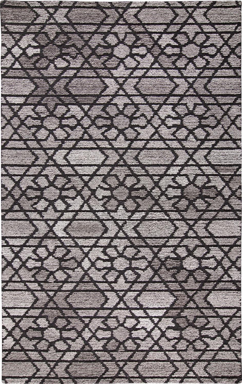 4' X 6' Taupe Black And Gray Wool Paisley Tufted Handmade Area Rug