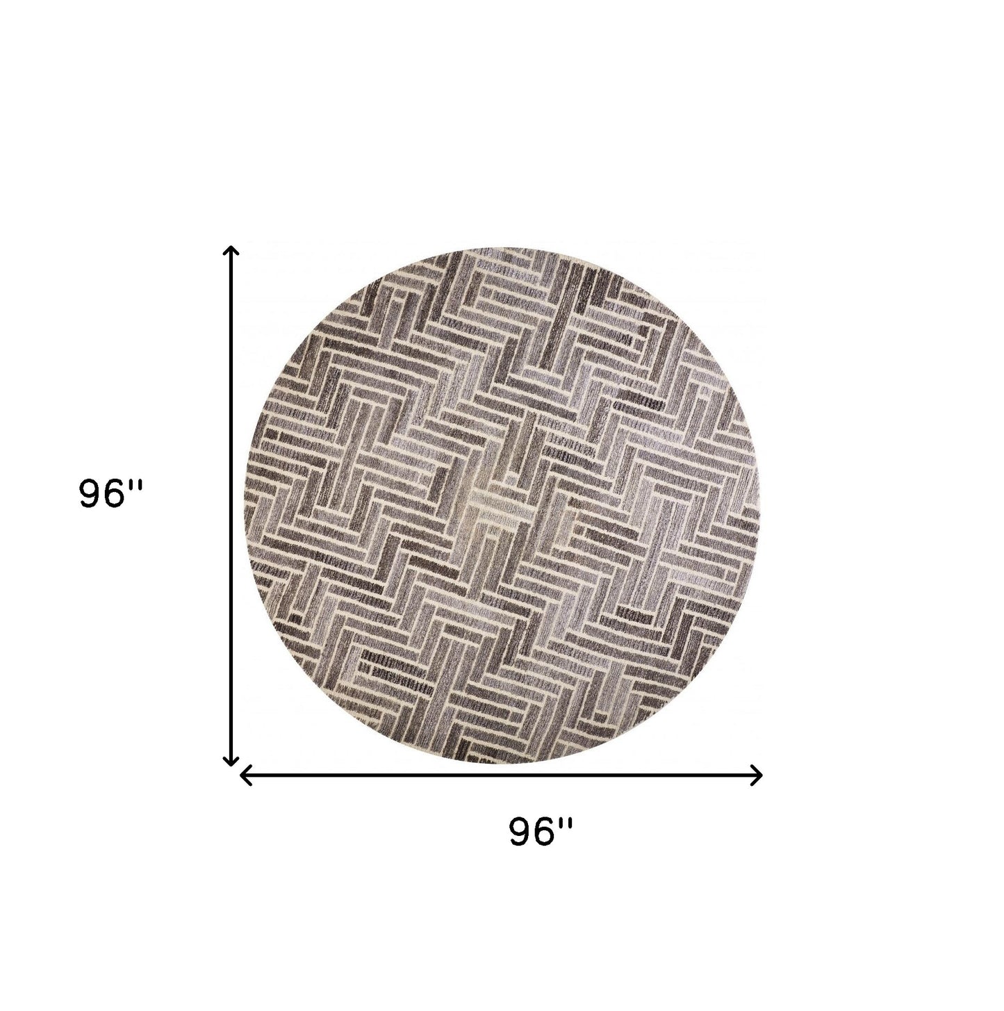 8' X 10' Taupe Gray And Tan Wool Geometric Tufted Handmade Area Rug