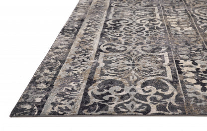 4' X 6' Gray Ivory And Taupe Abstract Stain Resistant Area Rug