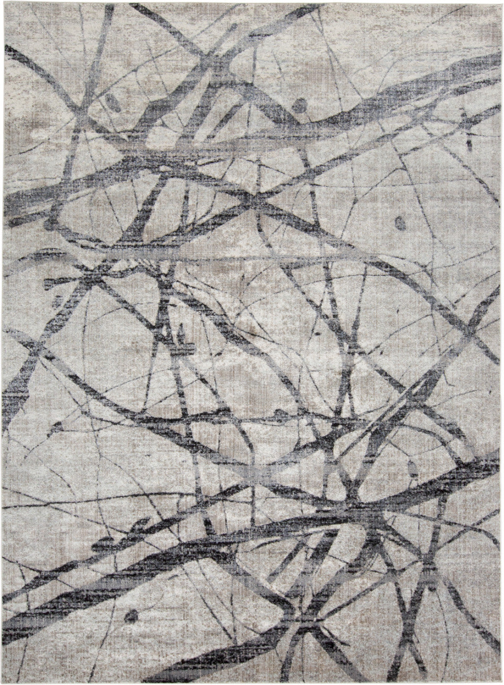 4' X 6' Taupe Gray And Ivory Abstract Stain Resistant Area Rug