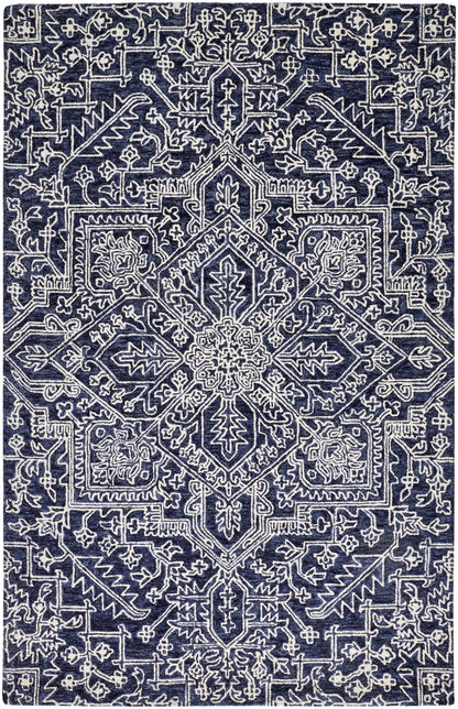 5' X 8' Ivory And Brown Wool Floral Tufted Handmade Stain Resistant Area Rug