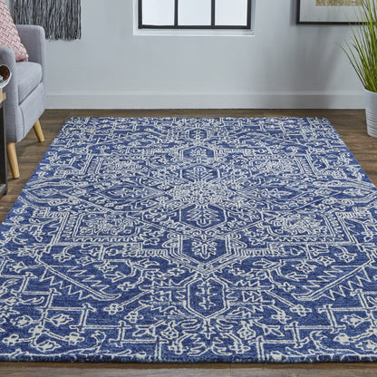 5' X 8' Ivory And Brown Wool Floral Tufted Handmade Stain Resistant Area Rug