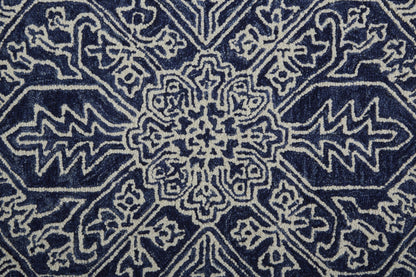 5' X 8' Ivory And Brown Wool Floral Tufted Handmade Stain Resistant Area Rug