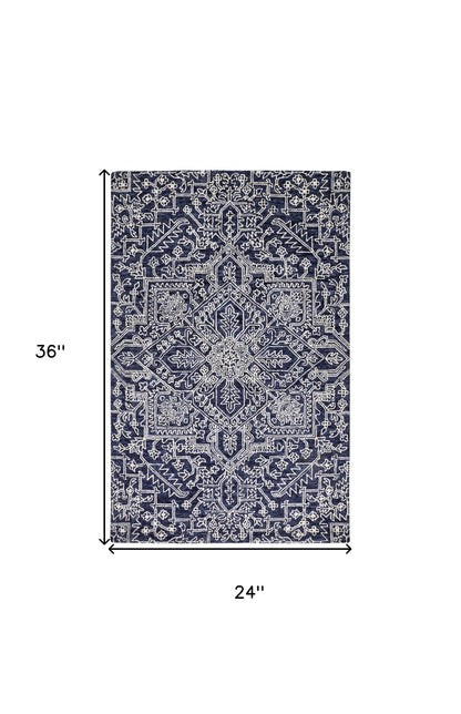 5' X 8' Ivory And Brown Wool Floral Tufted Handmade Stain Resistant Area Rug