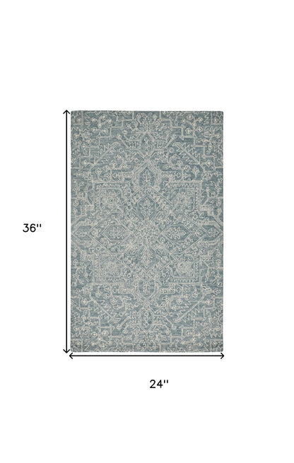 5' X 8' Ivory And Brown Wool Floral Tufted Handmade Stain Resistant Area Rug