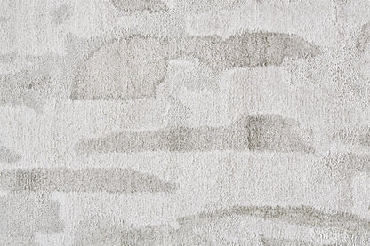 4' X 6' Gray Taupe And Silver Abstract Tufted Handmade Area Rug