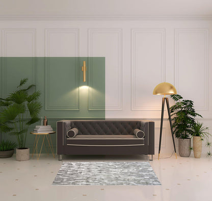 4' X 6' Gray Taupe And Silver Abstract Tufted Handmade Area Rug