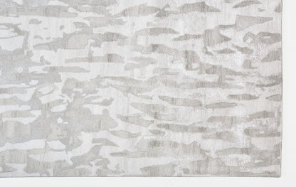 4' X 6' Gray Taupe And Silver Abstract Tufted Handmade Area Rug