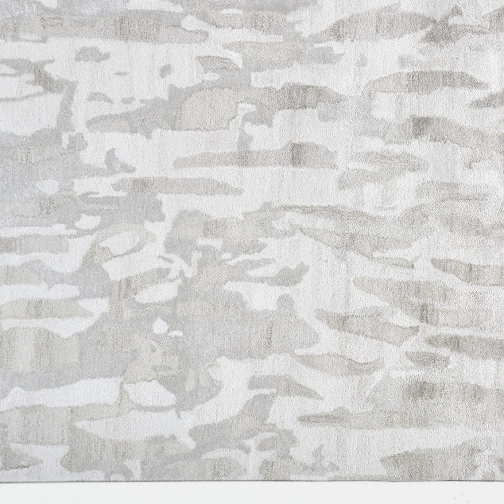 4' X 6' Gray Taupe And Silver Abstract Tufted Handmade Area Rug