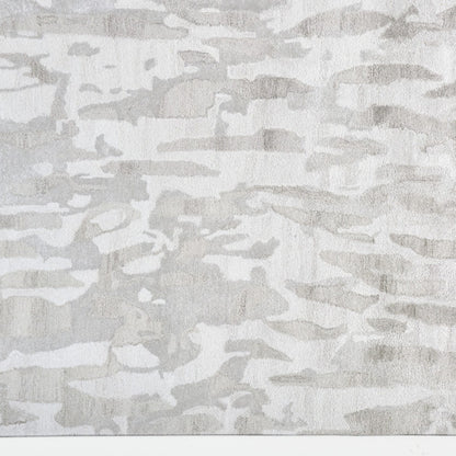 4' X 6' Gray Taupe And Silver Abstract Tufted Handmade Area Rug