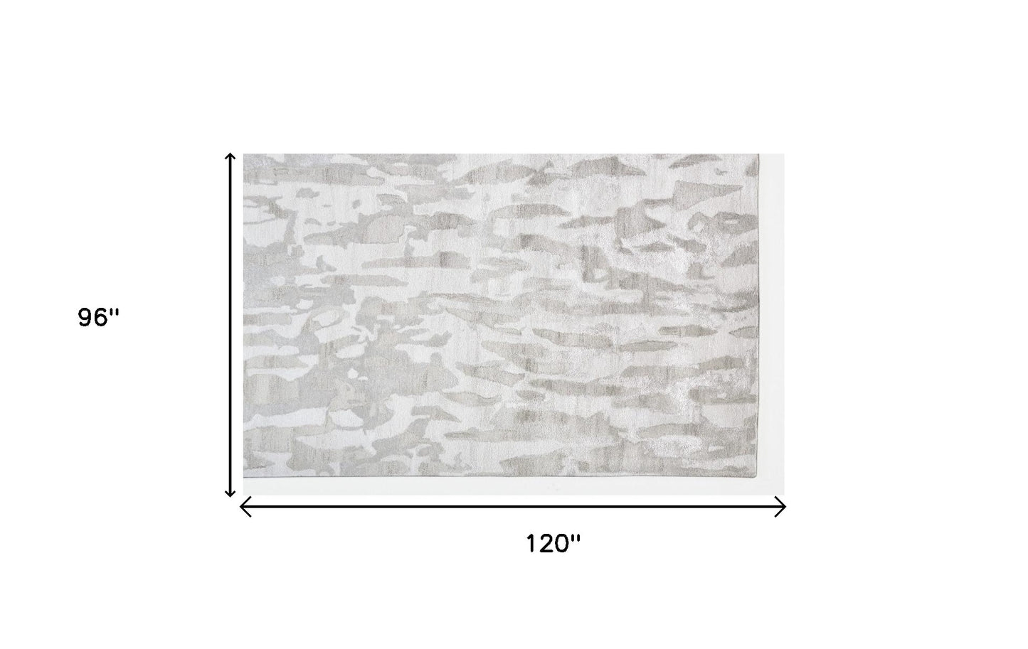 4' X 6' Gray Taupe And Silver Abstract Tufted Handmade Area Rug