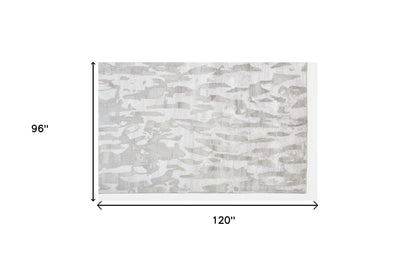 4' X 6' Gray Taupe And Silver Abstract Tufted Handmade Area Rug