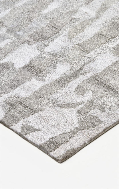 4' X 6' Gray Taupe And Silver Abstract Tufted Handmade Area Rug