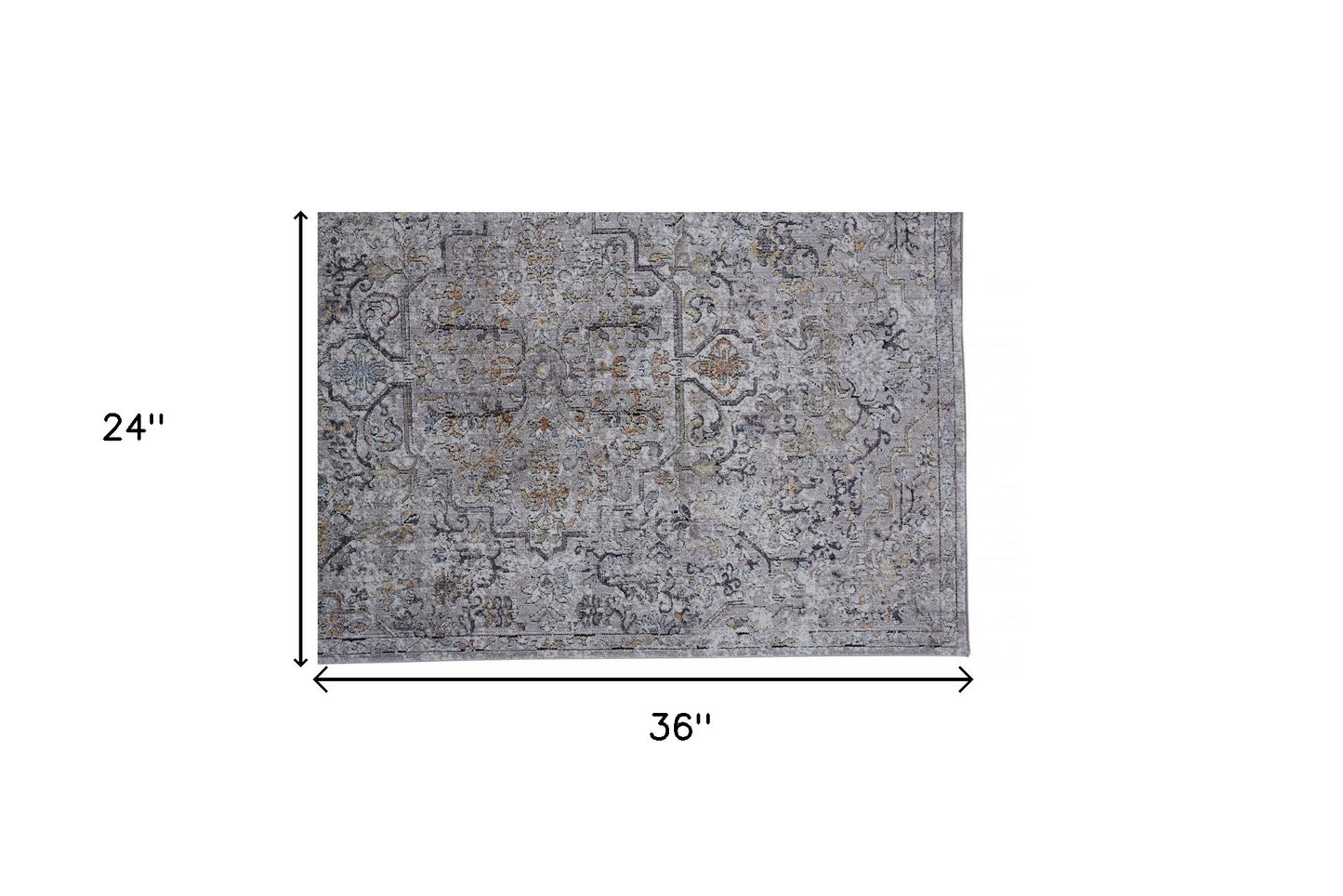 4' X 6' Gray Taupe And Yellow Abstract Stain Resistant Area Rug