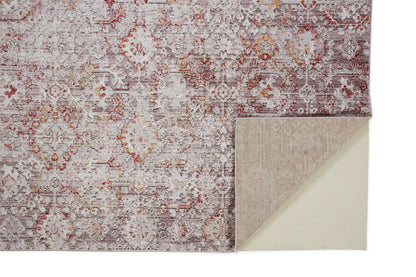 4' X 6' Pink Ivory And Gray Abstract Stain Resistant Area Rug