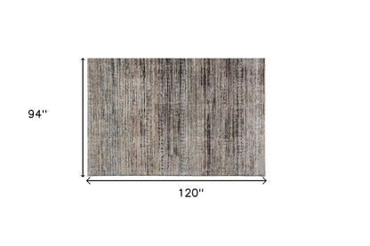 2' X 3' Ivory Gray And Black Abstract Distressed Area Rug With Fringe