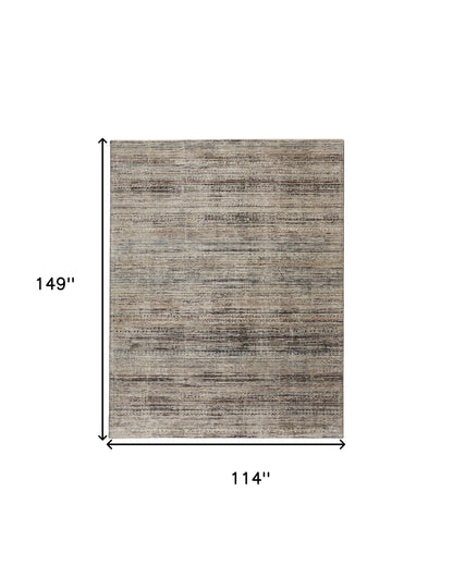 2' X 3' Ivory Gray And Black Abstract Distressed Area Rug With Fringe