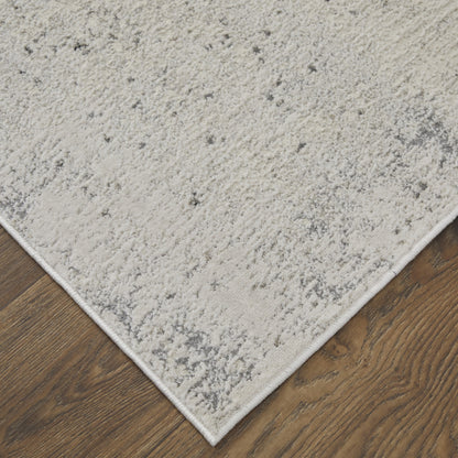 5' X 8' Ivory Gray And Black Abstract Power Loom Area Rug