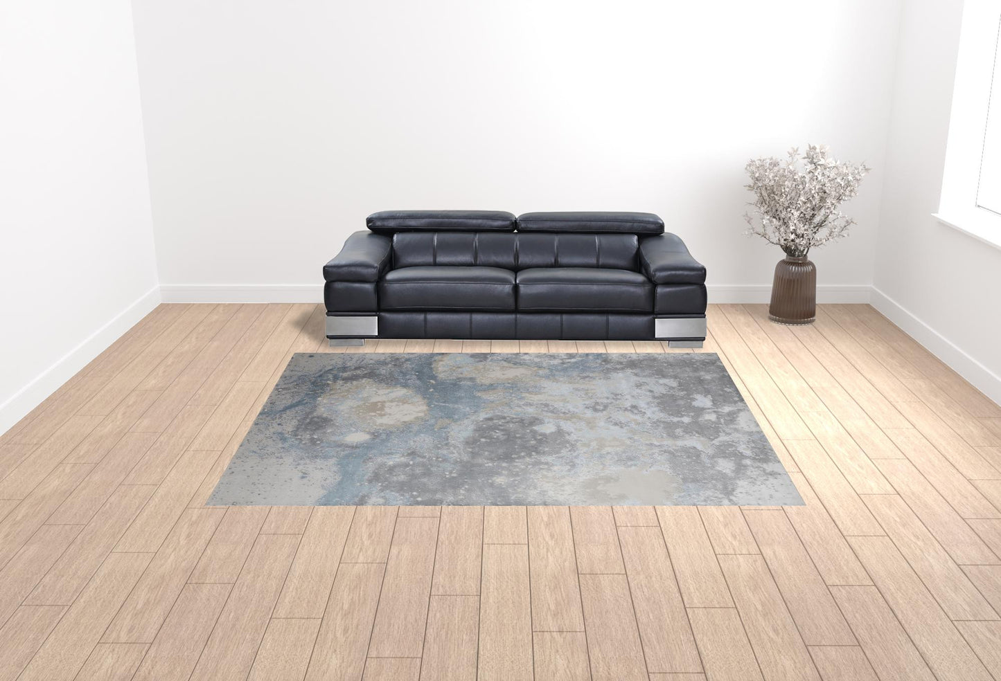 9' x 12' Gray Abstract Area Rug