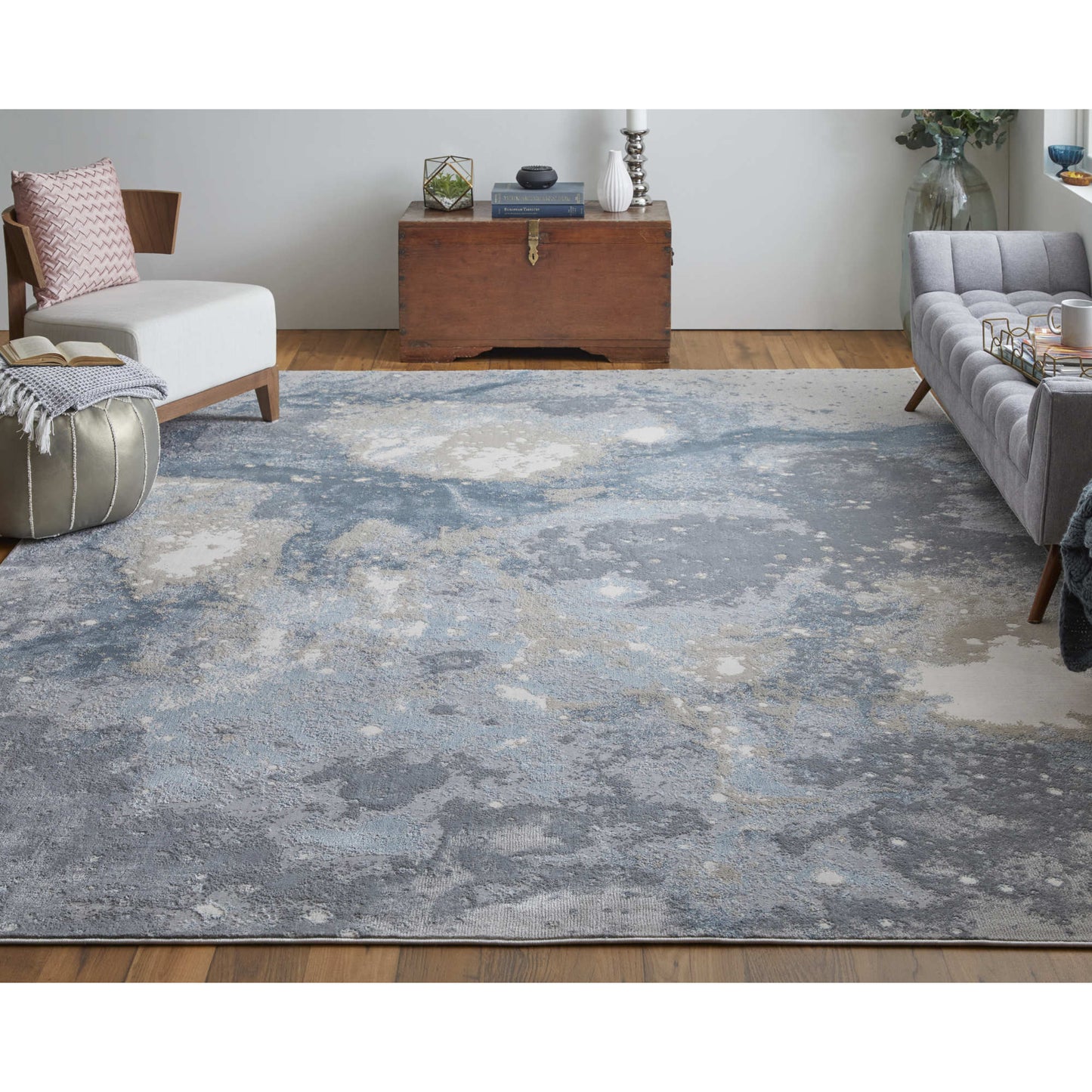 9' x 12' Gray Abstract Area Rug