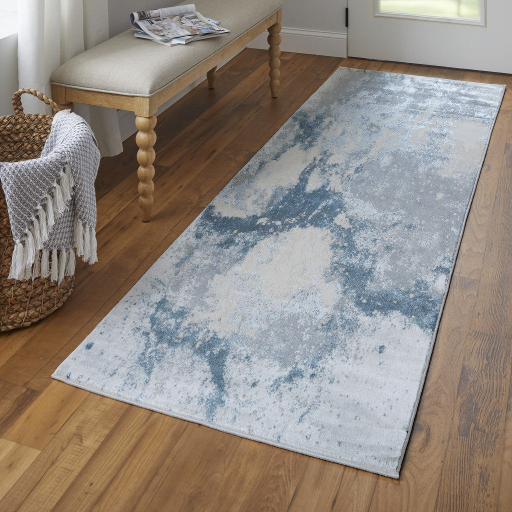 9' x 12' Gray Abstract Area Rug