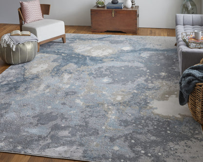 9' x 12' Gray Abstract Area Rug