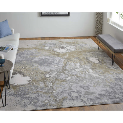 9' x 12' Gray Abstract Area Rug