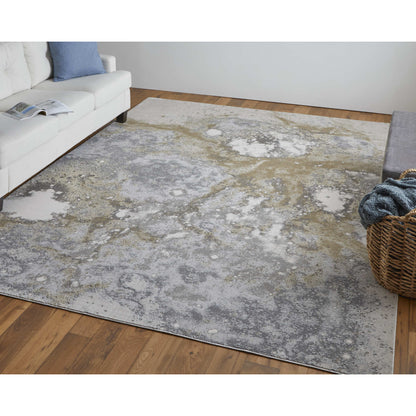 9' x 12' Gray Abstract Area Rug