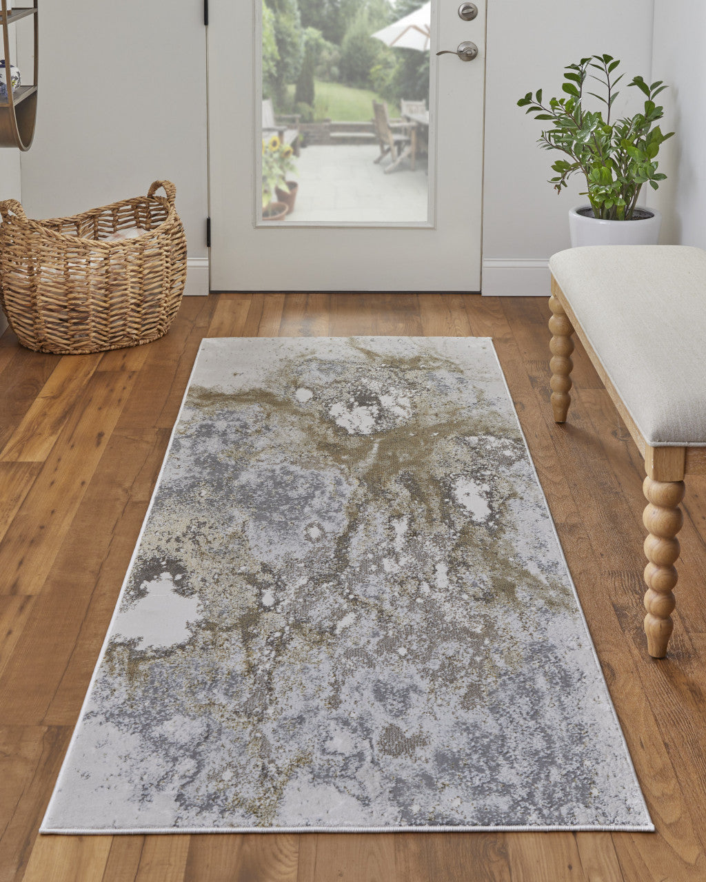 9' x 12' Gray Abstract Area Rug