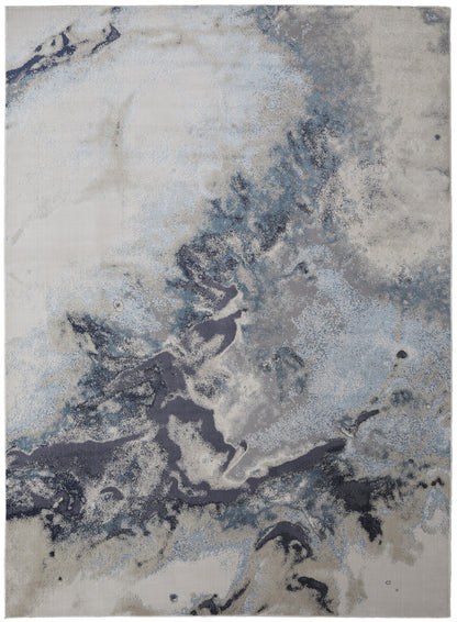 5' X 8' Blue Abstract Area Rug