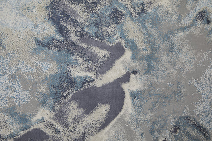 5' X 8' Blue Abstract Area Rug