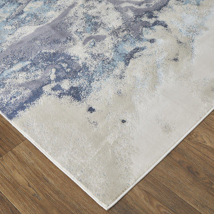 5' X 8' Blue Abstract Area Rug