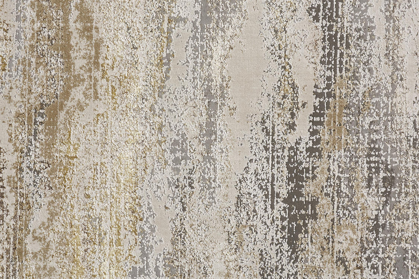 4' X 6' Gold Gray And Ivory Abstract Area Rug