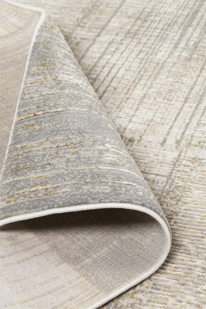 5' X 8' Gray And Ivory Abstract Stain Resistant Area Rug