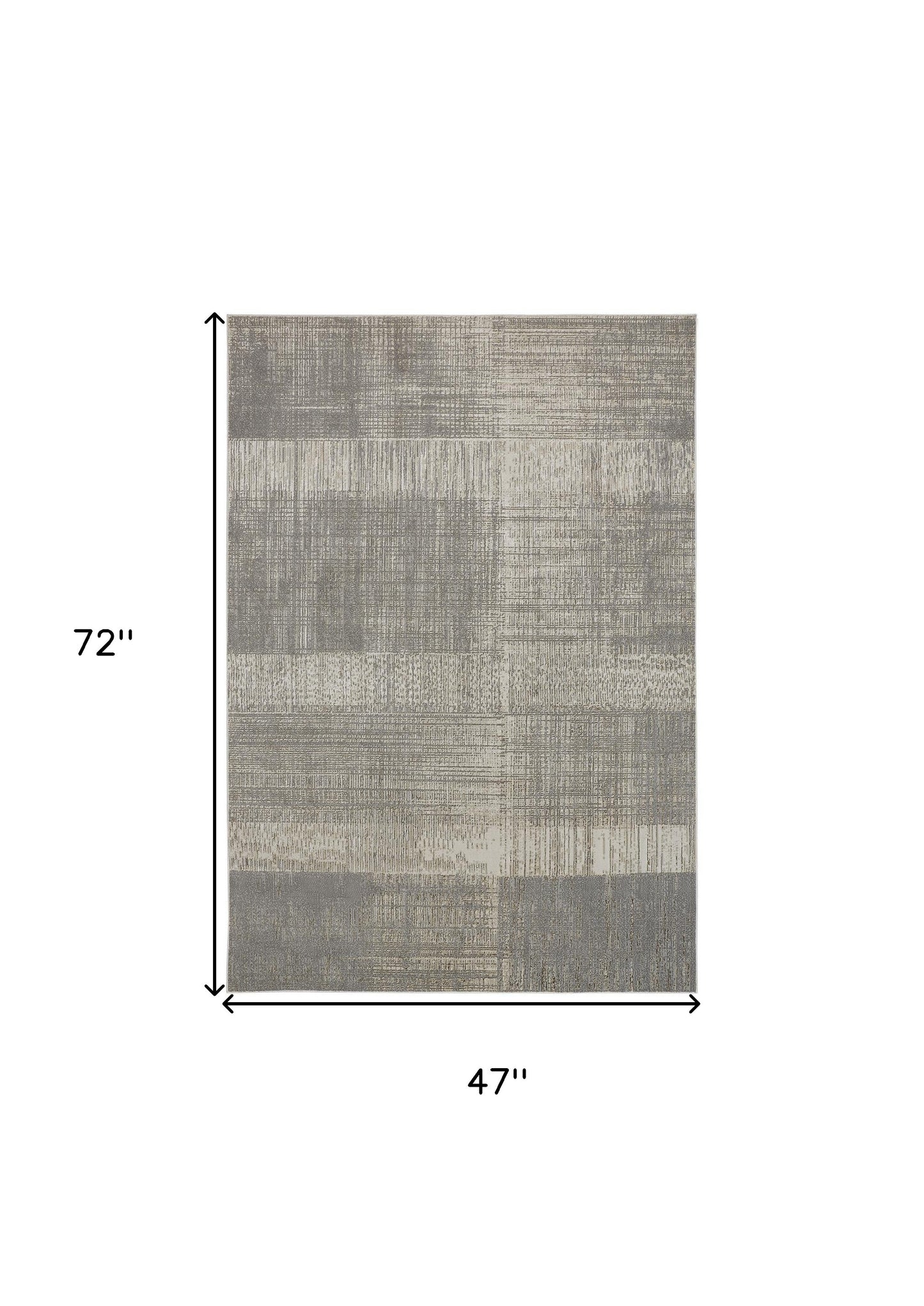 5' X 8' Gray And Ivory Abstract Stain Resistant Area Rug