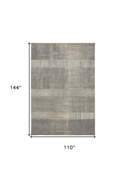 5' X 8' Gray And Ivory Abstract Stain Resistant Area Rug