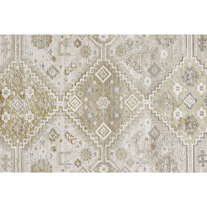 4' X 6' Gold And Ivory Floral Area Rug