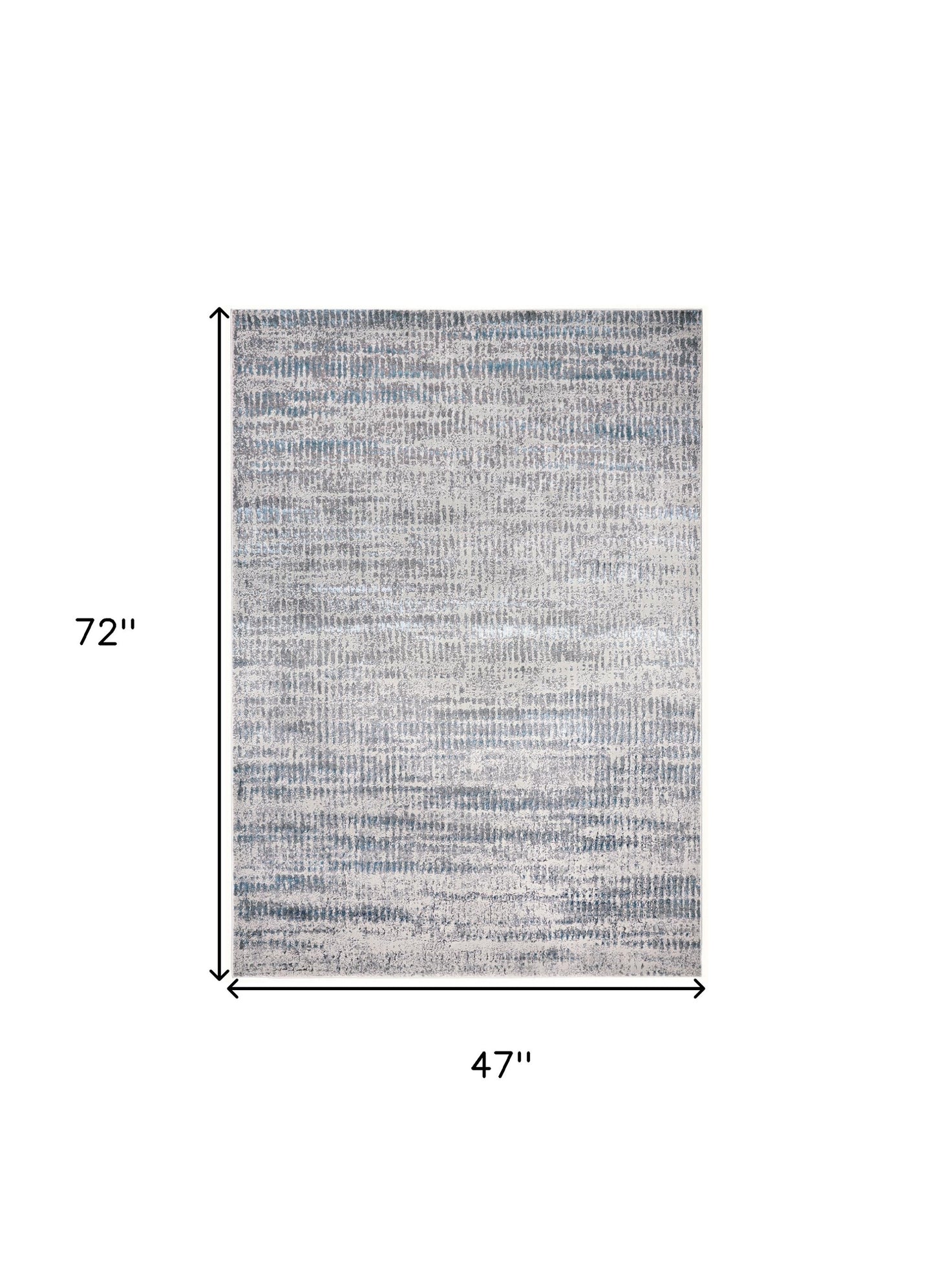 4' X 6' Blue Gray And Ivory Abstract Area Rug