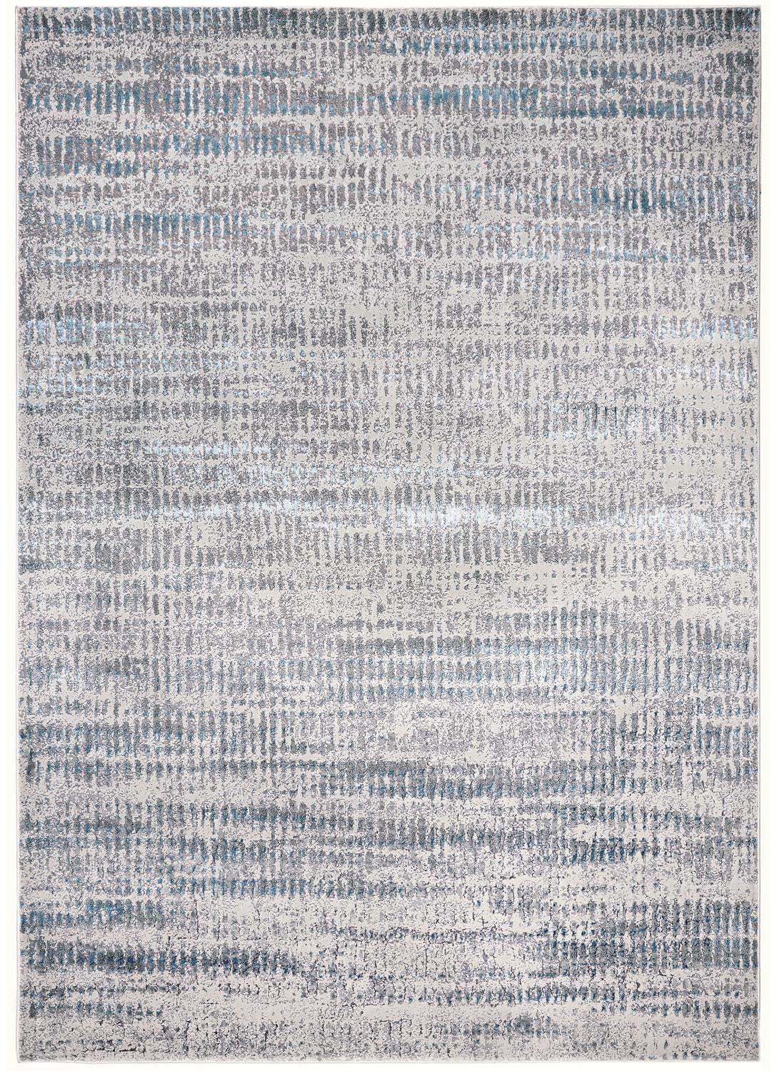 4' X 6' Blue Gray And Ivory Abstract Area Rug