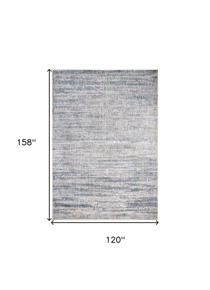 4' X 6' Blue Gray And Ivory Abstract Area Rug