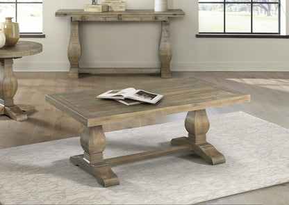 50" Reclaimed Natural Solid Wood Rectangular Distressed Coffee Table