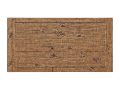 50" Rustic Black And Natural Solid Wood Rectangular Distressed Coffee Table