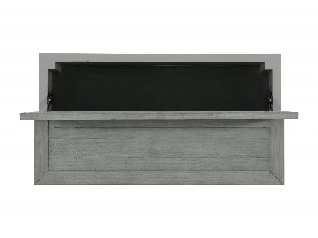 48" Dove Grey Solid Wood Rectangular Lift Top Storage Coffee Table
