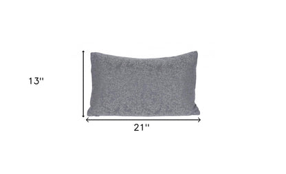 13" X 21" Gray Polyester Zippered Pillow