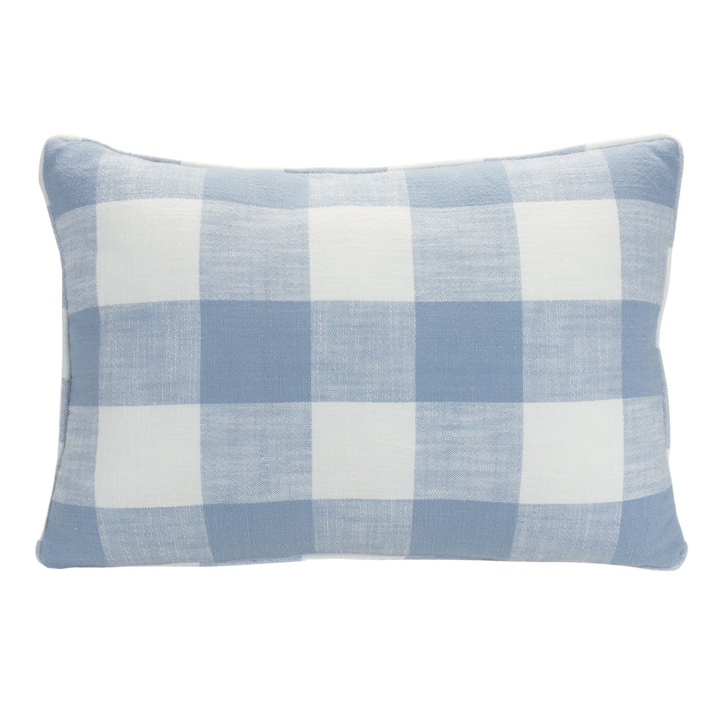 20 x 6.5 White Cotton blend Checkered Zippered Pillow
