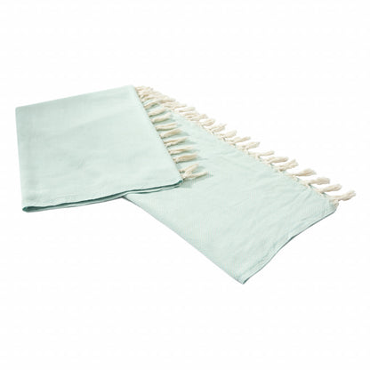 Gray Woven Cotton Herringbone Throw Blanket
