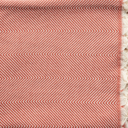 Gray Woven Cotton Herringbone Throw Blanket