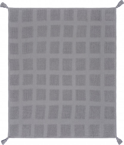 Cream Woven Cotton Solid Color Throw Blanket