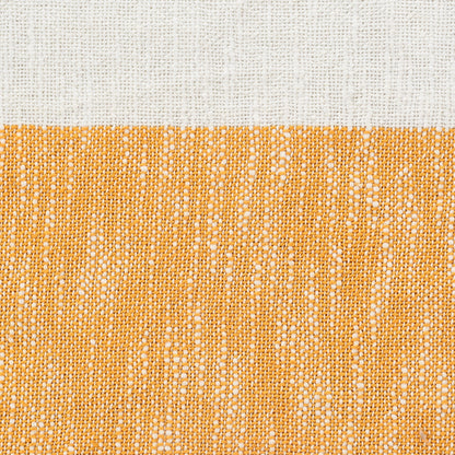 Orange Woven Cotton Striped Throw Blanket